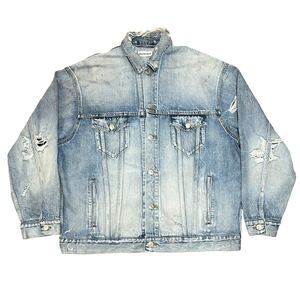 BALENCIAGA 21SS DISTRESSED THRASH DENIM JACKET バレンシアガ クラッシュ加工 デニムジャケット 642904 TDW14 デムナ ジーンズ ダメージ