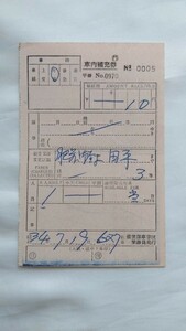 ▽国鉄・佐世保車掌区▽車内補充券▽軟券昭和34年