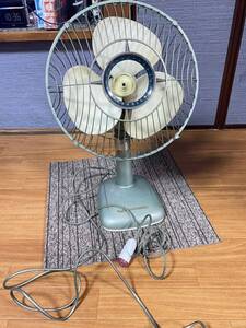 MITSUBISHI 三菱 A.C. ELECTRIC FAN R-12C お座敷扇 シルバーグリン 扇風機 3枚羽根 30cm アンティーク 昭和レトロ 当時物 希少