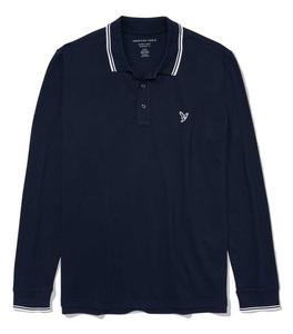 ラスト！！◇◆AE/アメリカンイーグル / AE ティップド 長袖ポロシャツ/ US XL / Navy /