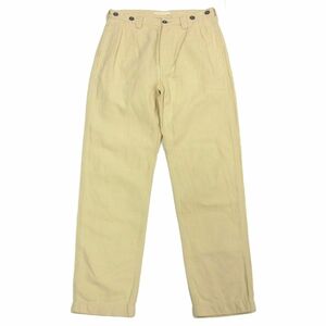 美品◆LYBRO NIGEL CABOURN ライブロ ナイジェルケーボン リネン混 パンツ サスペンダーボタン付 麻 メンズ