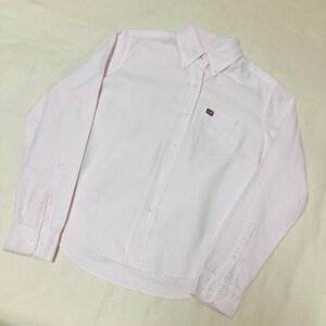 POLO JEANS CO.　RALPH LAUREN　ワンポイントロゴ　ポケット付き　ストライプ　ボタンダウン　ロングスリーブ　シャツ　ピンク/ホワイト　S