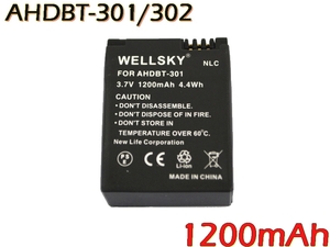 AHDBT-301 / AHDBT-302 GoPro ゴープロ 互換バッテリー 1200mAh [ 純正 充電器 で充電可能 純正品と同じよう使用可能 ] HERO3 HERO3+