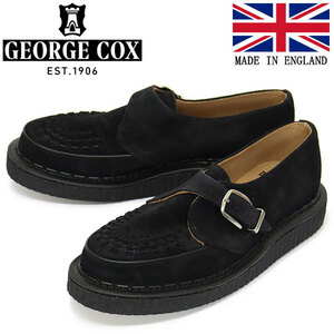 GEORGE COX (ジョージコックス) HAMILTON ALASKA IVC ラバーソール レザーシューズ 090 BLACK SUEDE UK9-約28.0cm