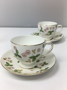 WEDGWOOD◆カップ&ソーサー/2客セット/ウェッジウッド/ワイルドストロベリー/リー