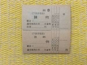 下津井電鉄 C型券 往復補充乗車券 2等 林駅発行