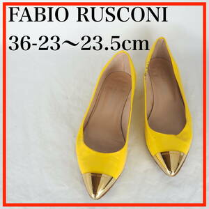 MK7835*FABIO RUSCONI*ファビオルスコーニ*レディースバレエシューズ*36-23〜23.5cm*黄色