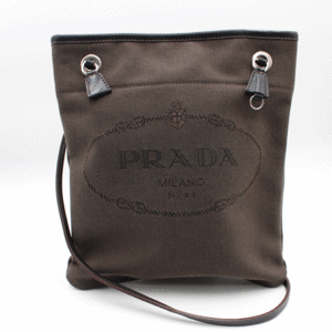 PRADA　プラダ　 ロゴ ジャガード ショルダーバッグ BT0551/MORO＋NERO