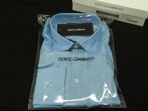 ■未開封■新品■未使用■ DOLCE＆GABBANA ドルチェ&ガッバーナ コットン ワイシャツ 長袖 トップス サイズ 41 洋服 ブルー系 BJ3025