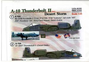 1/48 Print Scaleプリントスケールデカール　48-255　A-10 Thunderbolt II Part 2