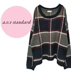 【アーヴェヴェ】a.v.v standard ♡トップス♡チェック♡セーター♡L