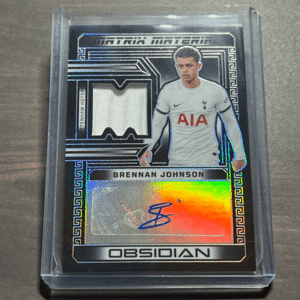 Brennan Johnson - Tottenham Hotspur Auto /199 Matrix Material Autograph 2023-24 Panini Obsidian Soccer 直筆サイン