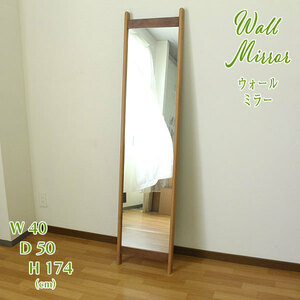 ミラー ウォールミラー 鏡 壁面 北欧 幅40cm シンプル モダン 木製フレーム 送料無料