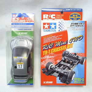 【タミヤ ラジ四駆】プジョー206 WRC 2002 1/28 ボディセット & TR-1シャーシキット セット出品 ラジコン RCカー 未組立 ミニ四駆