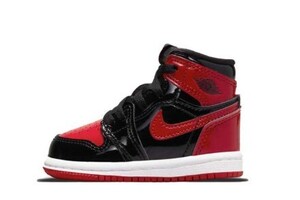 送料無料【12㎝】AQ2665-063 NIKE JORDAN 1 RETORO HIGH OG(TD) 国内 新品 ナイキ エアジョーダン1 ハイ OG パテント ブレッド Patent Bred