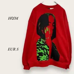 【H&M】トレーナー 蛍光色 裏起毛（EUR S）Uネック スウェット 良品 上