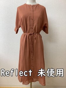 リフレクト (Reflect) タグ付き未使用 定価20900円 シアーチェックワンピース ダスティオレンジ サイズ11／L