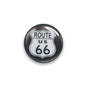 缶バッチ #CB058 ROUTE66 ルート66/ 缶バッジ 直径3cm アメリカン雑貨