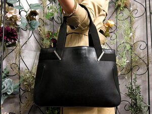 ●超美品●GUCCI グッチ●ロゴ型押し●カーフ レザー 本革●ハンド トート バッグ●黒●SV金具●イタリア製●肩掛け●B5 書類●Js53594