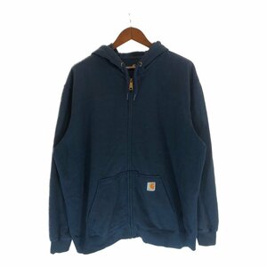 SALE/// Carhartt カーハート MIDWEIGHT HOODED ZIP-FRONT SWEATSHIRT フーディー パーカー 大きいサイズ ネイビー (メンズ 2XL) P4925