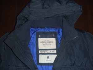 ★良品 Abercrombie & Fitch / KEMPSHALL JACKET ダウンジャケット 送料無料 / M(肩幅48cm身幅55cm着丈66cm袖丈67cm) ★