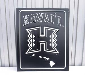 ★ハワイアン雑貨★University of HAWAII ／ハワイ大学 グッズ／ロゴ入りナンバープレート＜ブラックメタルプレート＞