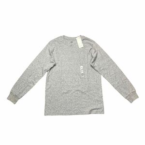 UNIQLO UNIQLO ソフトタッチ　クルーネックT ロンT 長袖 カットソー グレー　メンズ　M タグ付き