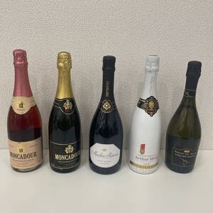 シャンパン色々5本セット MONCADOUR VINO SPUMANTE Marchese Antinori Arthur Metz シャンパーニュ