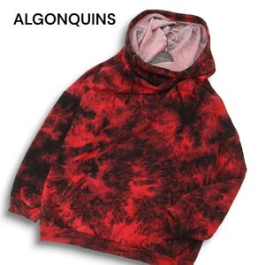 ALGONQUINS アルゴンキン 通年 絞り染め 総柄 スウェット★ プルオーバー フーディー パーカー Sz.F　レディース 赤　C4T07458_8#I