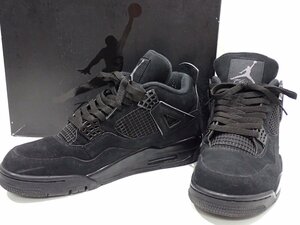 美品 NIKE/ナイキ スニーカー シューズ ブラック AIR JORDAN 4 RETRO/エアジョーダン 4 レトロ ブラックキャット CU1110-010 29cm 3192