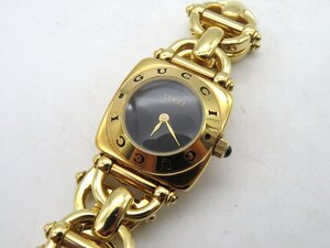 \1◆稼働◆ GUCCI 6400L ブラック クオーツ レディース 腕時計 S50303