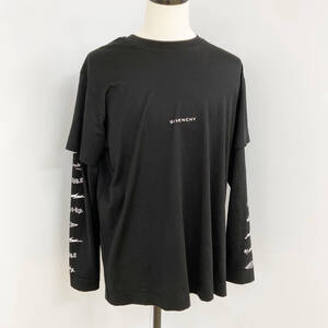 GIVENCHY ジバンシー ロングTシャツ BM71DN3Y6B コットン ブラック/黒 #XS