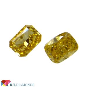 FANCY INTENSE ORANGY YELLOW 0.130ct＆0.113ct/RCT/RT0419/CGL