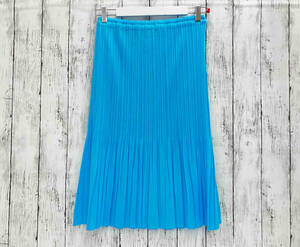 【美品】PLEATS PLEASE プリーツ プリーズ 変形プリーツ スカート 日本製 サイズ3 ブルー 店舗受取可