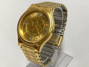 M①♪【訳あり】ELGIN エルジン 腕時計 カナダ メープルリーフコイン FINE GOLD 1/10OZ SK-147-C 金貨 QZ ゴールド文字盤 ステンレス 3針♪