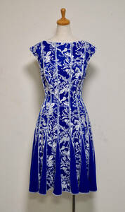 TADASHI SHOJI　タダシショージ　ROYAL BLUE & IVORY　ワンピース　「M 」/ １１号程度