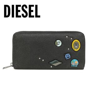 DIESEL 長財布　X08297 P1115 T8013 24 ZIP レザー プレゼント BLACK　ラウンドジップ 24ZIP PINSEE ブラック　ディーゼル