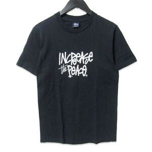 STUSSY ステューシー 半袖Tシャツ 紺タグ 90s シングルステッチ increase the peace ブラック 黒 S 27108016