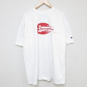 XL/古着 チャンピオン Champion 半袖 ブランド Tシャツ メンズ ビッグロゴ 大きいサイズ コットン クルーネック 白 ホワイト