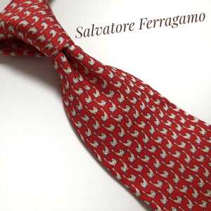 Salvatore Ferragamo フェラガモ 赤 レッド ネクタイ ハイブランド 1198