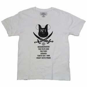 ネイバーフッド NEIGHBORHOOD MEDICOM TOY 25th ANNIVERSARY EXHIBITION ベアブリック プリント Tシャツ 半袖 トップス 白 ホワイト