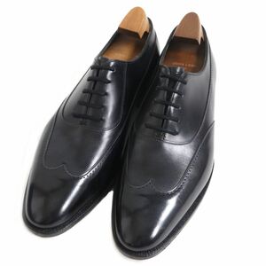 極美品□JOHN LOBB/ジョンロブ STRAND 2020イヤーモデル ウィングチップ レザー ドレスシューズ ブラック 8 1/2 英国製 750足限定品 箱付