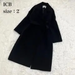 近年モデル ICB アイシービー カシミヤウールガウンコート ブラック M