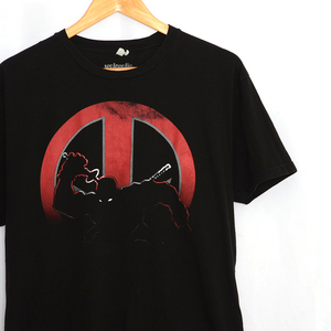 MT2100 デッドプール DEADPOOL Tシャツ XL 肩50 マーベル MARVEL 映画 アメリカ古着 メール便可 xq