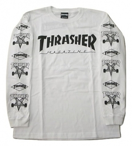 JB即決 THRASHER スラッシャー MULTI LONG SLEEVE マルチ ダイヤ ゴート GOAT MAG LOGO ロングスリーブ ロンT 白 XLサイズ 新品 DOGTOWN 8