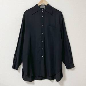 90s Yohji Yamamoto Pour Homme レーヨン 長袖 シャツ 黒 オーバーサイズ Mサイズ ヨウジヤマモトプールオム VINTAGE archive 4090162