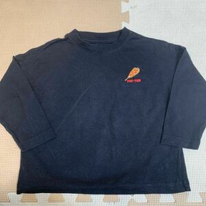 送料無料 美品 子供用 100cm GU 長袖Tシャツ 黒 アメリカンドッグ