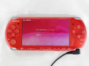 T200★PSP SONY PSP-3000 本体 ポータブル ゲーム機 レッド系 ソニー 動作確認済み★送料590円〜