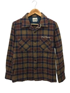 OLD CROW◆SPEEDWAY/LS CHECK SHIRTS/オープンカラーネルシャツ/M/コットン/OC-20-AW-13