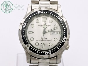 BA0603869　★ SEIKO セイコー ALBA アルバ AQUA GEAR WATER 15BAR RESIST V348-6130 腕時計 クオーツ 3針 シルバー文字盤 メンズ